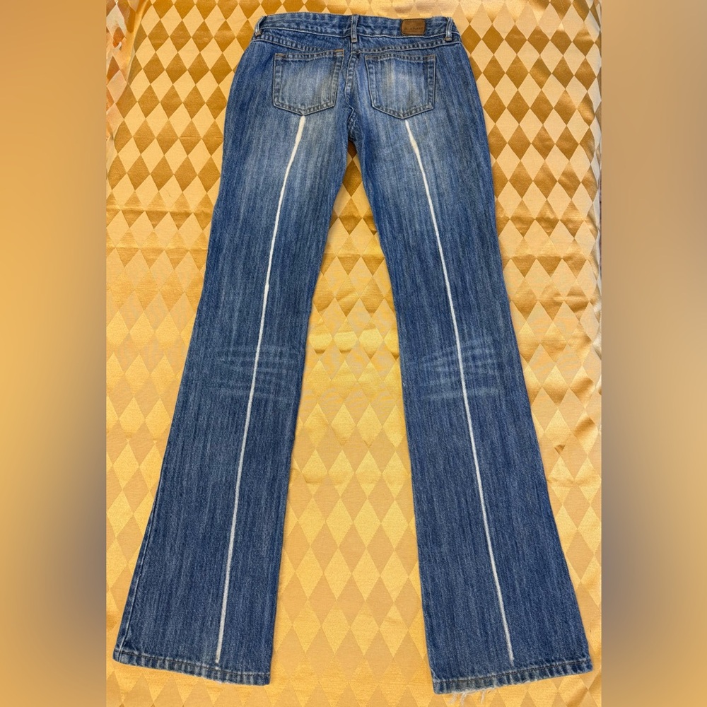 Jill Stuart Flared Jeans with Bleached Crease Accent Size 0 - Picture 2 of 8